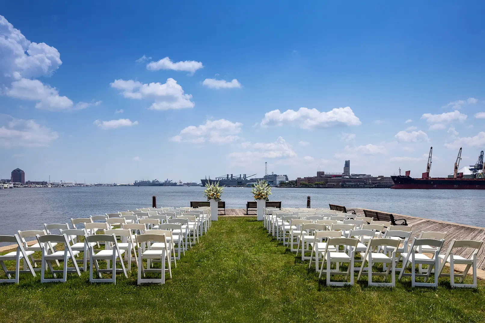 Harborfront wedding at Bond Street Pier